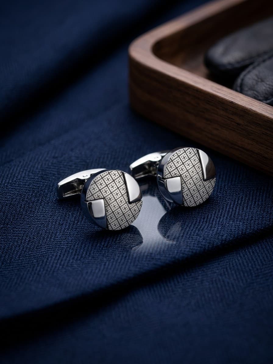 Signature Azure Wave Enamel Cufflinks