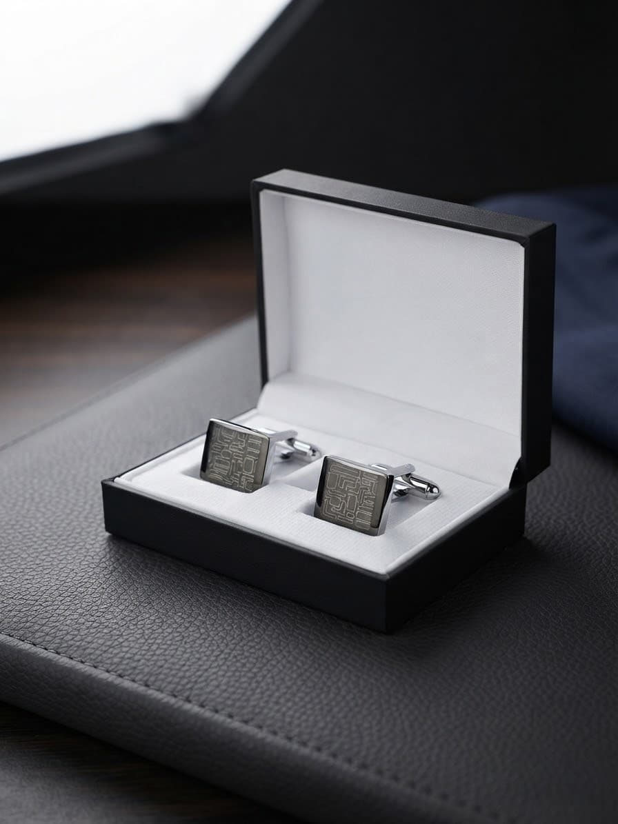 Signature Guilloché Silver Cufflinks